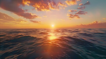 Poster - Captivating Sunrise Over the Serene Ocean Seascape