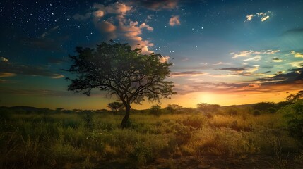Aufkleber - Captivating Transition from Day to Night in Natural Setting