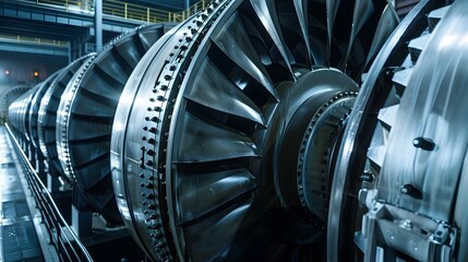 Poster - Close up View of Hydropower Turbines Used in Renewable Energy Production