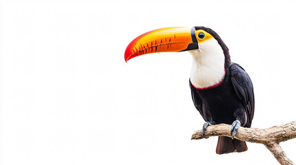 Wall Mural - Vibrant Toucan Squawking in Morning Light on Branch