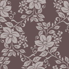 Wall Mural - Seamless vector flower wallpaper pattern design