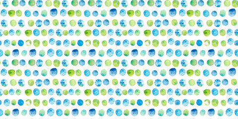 A background of bright blue and green dot on a white background