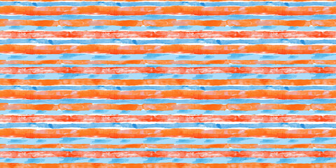 Wall Mural - A background of bright orange stripe on a sky blue background