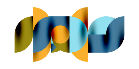 Poster - Tech minimal circular shapes geometric art. Vector modern circles