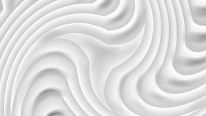 Canvas Print - Abstract gradient white color wave line twirl background illustration 4k.