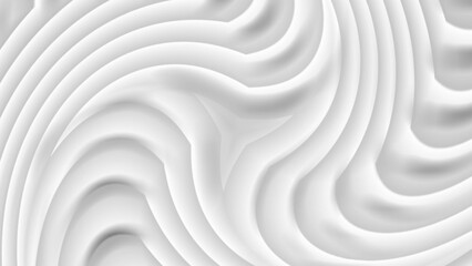 Canvas Print - Abstract gradient white color trendy wave line twirl background illustration.