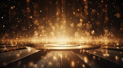 Canvas Print - Golden Stage with Glitter and Bokeh Lights