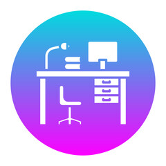 Poster - Workstation vector icon. Can be used for Home Based Business iconset.