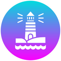 Sticker - Lighthouse vector icon. Can be used for Ocean iconset.