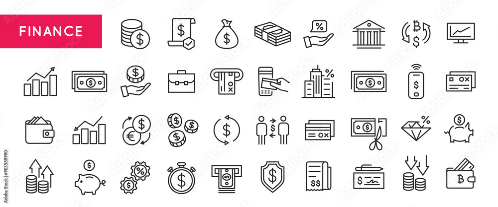 Streamlined Financial Icon Finance Icons. A collection of 20 streamlined and modern icons ...