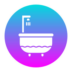 Poster - Bathtub vector icon. Can be used for Spa iconset.