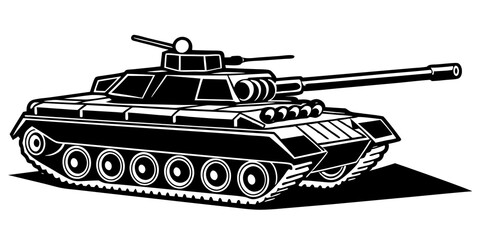 Tank Silhouette Design: Dynamic Military Vehicle Image for Posters