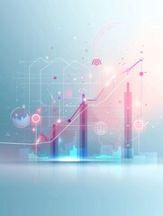 Poster - Soft gradient background with SEO graphs, representing effective campaigns
