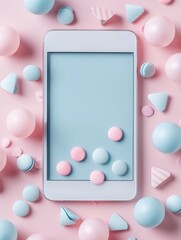 Poster - Soft pastel hues background with professional email marketing tools, showcasing customer engagement