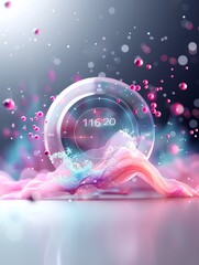 Poster - a high-tech background featuring a soft-colored analytics dashboard, indicating new techniques for b