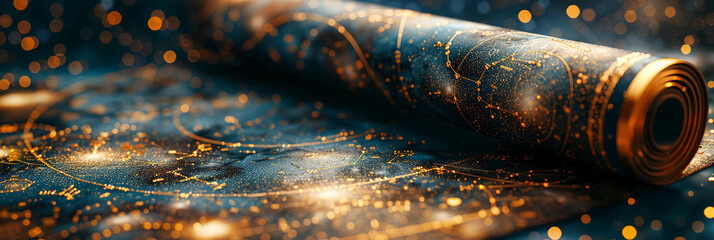 Wall Mural - abstract cosmic map with glowing constellations, representing space exploration and astronomy resear