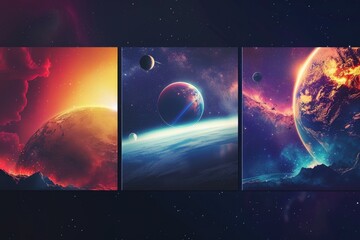 Wall Mural - Planets in outer space