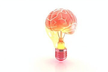 Poster - A glowing brain light bulb in a realistic style highlighting the connection between intelligence and energy perfect for innovative and technological design themes.