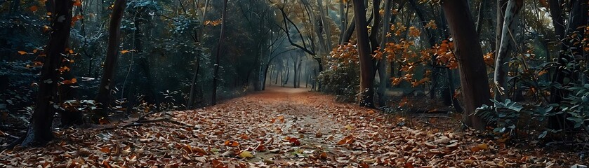 Sticker - Autumn Forest Path Illustration