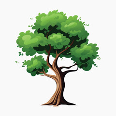 Lush green tree illustration art