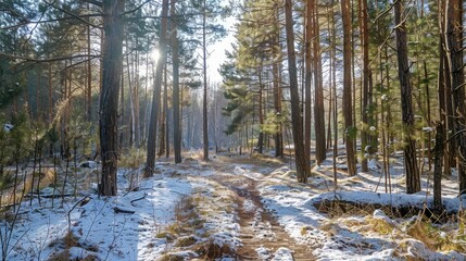 Sticker - forest in winter