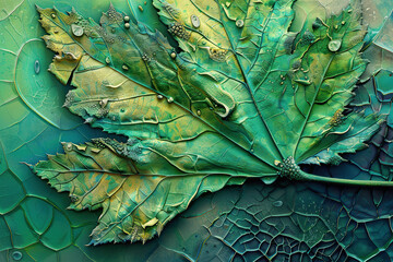 Wall Mural - Generative ai on theme of beautiful texture leaf from tree for design natural abstract background