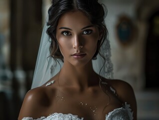 Canvas Print - portrait of a bride