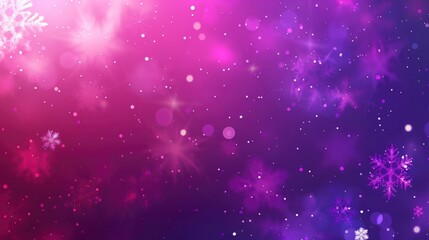 Poster - Abstract Purple and Pink Background with Snowflakes and Lights