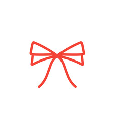 Canvas Print - hand drawn red bow ribbon