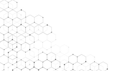 Wall Mural - Abstract hexagon polygonal background,Molecular structures