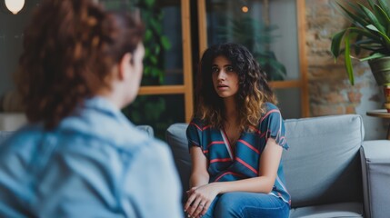 Wall Mural - One-on-one counseling session with a therapist and client