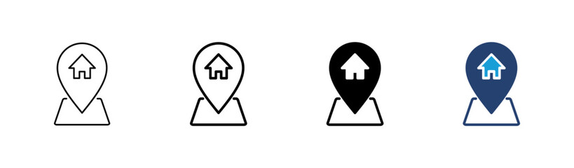 Sticker - Address icon set. home location icon vector