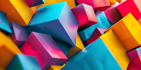 Wall Mural - Abstract 3D Background with Colorful Cubes