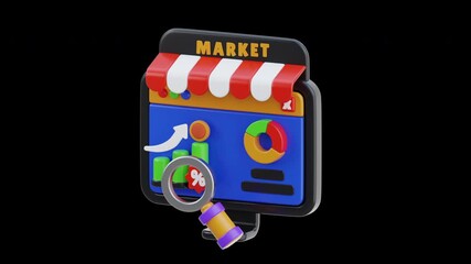Poster - 3D Animation of Market Analysis Offers Detailed Insights | Alpha Channel