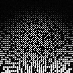 Poster - Geometrical black and white repeating dot pattern background design - monochrome vector graphic from dots