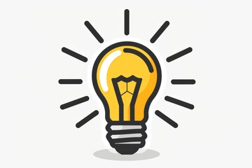 Poster - Yellow lightbulb icon creativity and innovation concept vector illustration minimalistic design mental inspiration