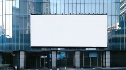 A blank billboard on top of a building.，blank billboard on the street