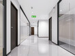 © cocodesigntong - Empty office corridor with glass walls
