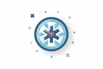 Sticker - Snowflake medical symbol healthcare innovation concept vector illustration clean design medical inspiration