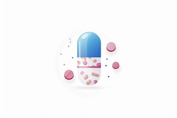 Poster - Medical pill and heart healthcare innovation concept vector illustration clean design medical inspiration