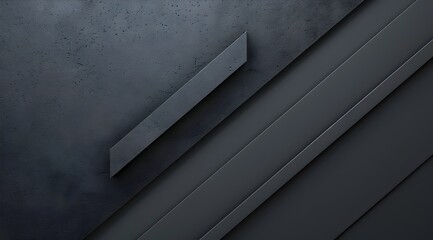 Leinwandbilder - Black background with an arrow in a diagonal layout featuring geometric shapes in a high contrast gray color tone in the modern style with an abstract design leaving a large area of blank space on the