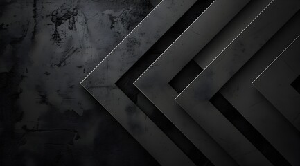 Poster - Black background with gray arrow lines, in a modern minimalist style, with a simple and clean design using geometric shapes with sharp edges and a high contrast between light and dark tones, perfect f