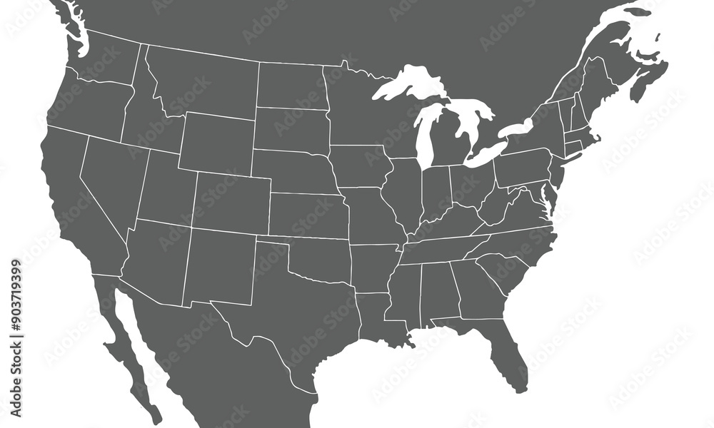 USA map isolated on white background. for website layouts, background ...