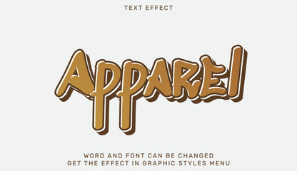 Wall Mural - Apparel text effect template in 3d design