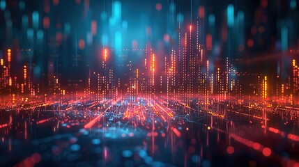 Poster - Digital Abstract: Futuristic Network of Glowing Lines and Particles  