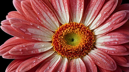 Canvas Print - pink gerber daisy macro, ai generated