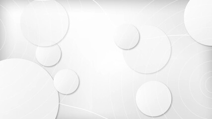 Poster - Abstract White circles background 4K Loopable.