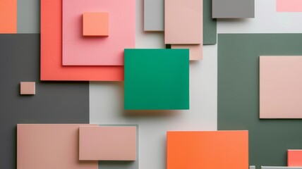 Poster - abstract background wallpaper. geometric shapes in various shades of grey, pink and orange. vector p