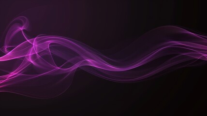 Fototapete - Abstract background wallpaper. purple glowing smoke line on black, aroma sticks vapor blured. Flowing wave lines. Futuristic technology concept. digital dynamic elegant flow, technology concept
