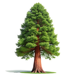 Imposing Redwood Tree with Majestic Trunk on Transparent Background - PNG Clipart